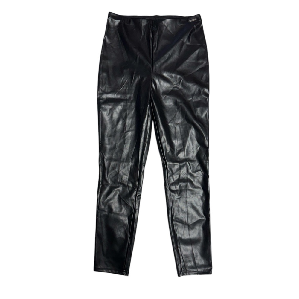 Fabletics Vegan Leather Pull On Leggings Womens XL Black NWT Activewear Athletic